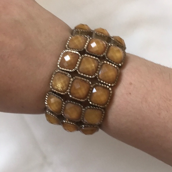 Vintage wide stretch bracelet metal sparkly beads - Picture 5 of 5